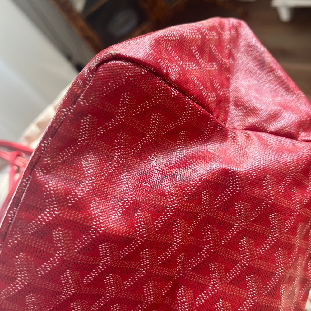 Goyard Large Tote Red Designer Tote Bag - Picture 8 of 16